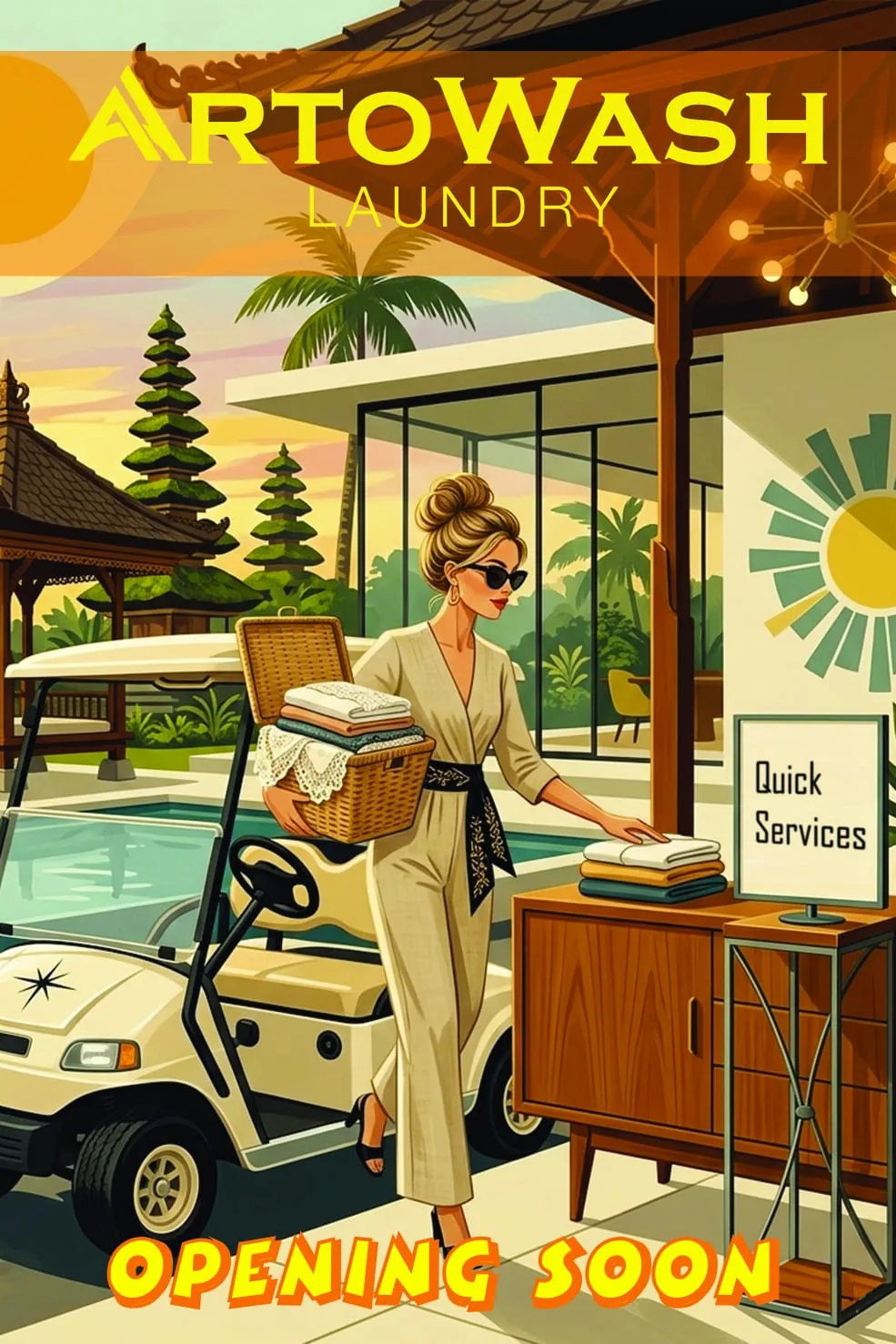ArtoWash Laundry store illustration — Pererenan, Bali